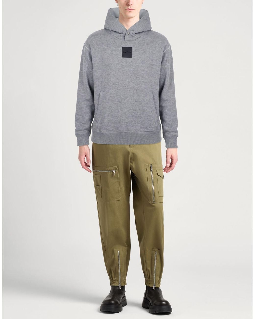 Lanvin Gray Sweatshirt Virgin Wool, Polypropylene, Polyester for men