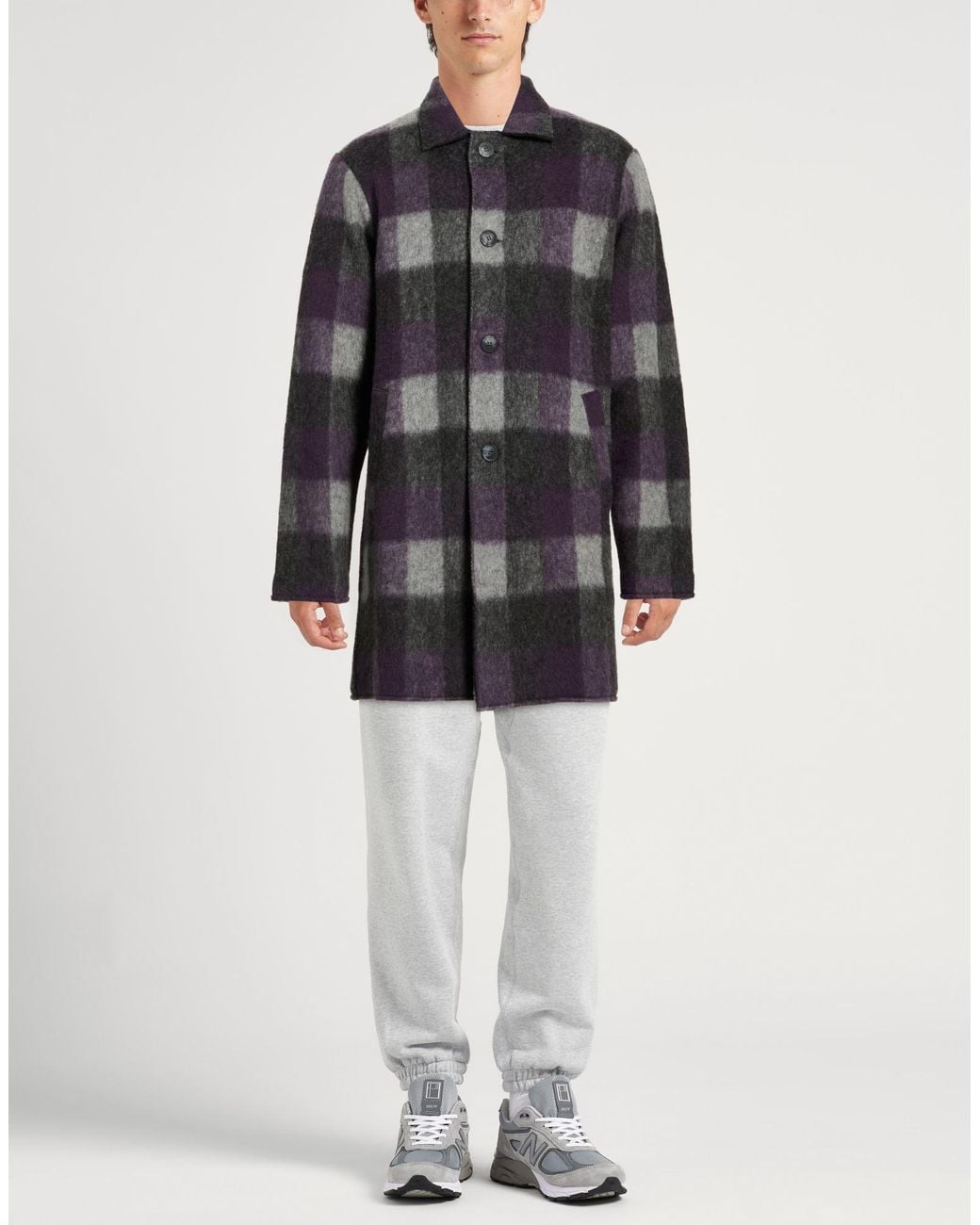 Bellwood Black Coat Polyester, Merino Wool for men