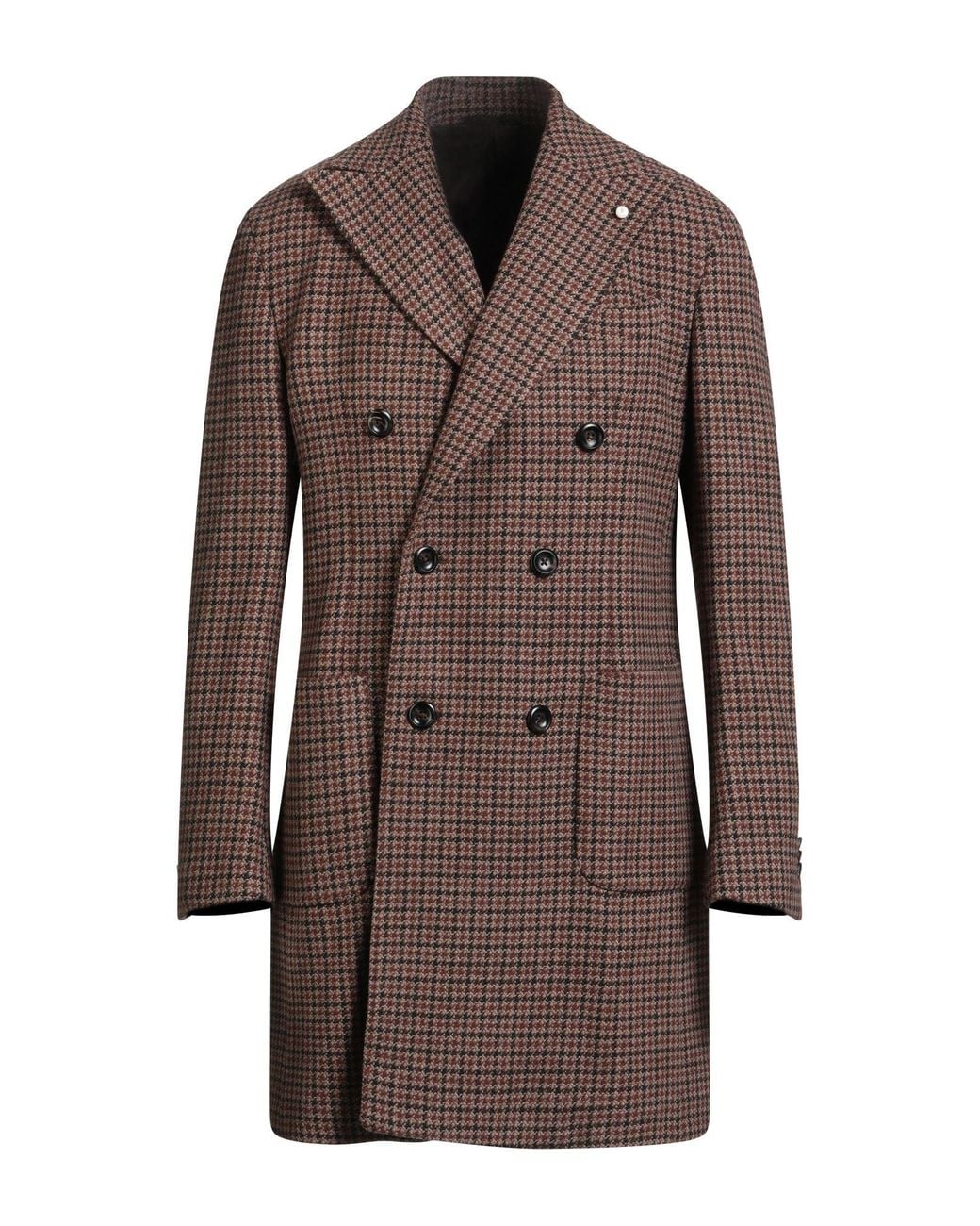 Luigi Bianchi Brown Coat Virgin Wool, Cashmere, Elastane for men