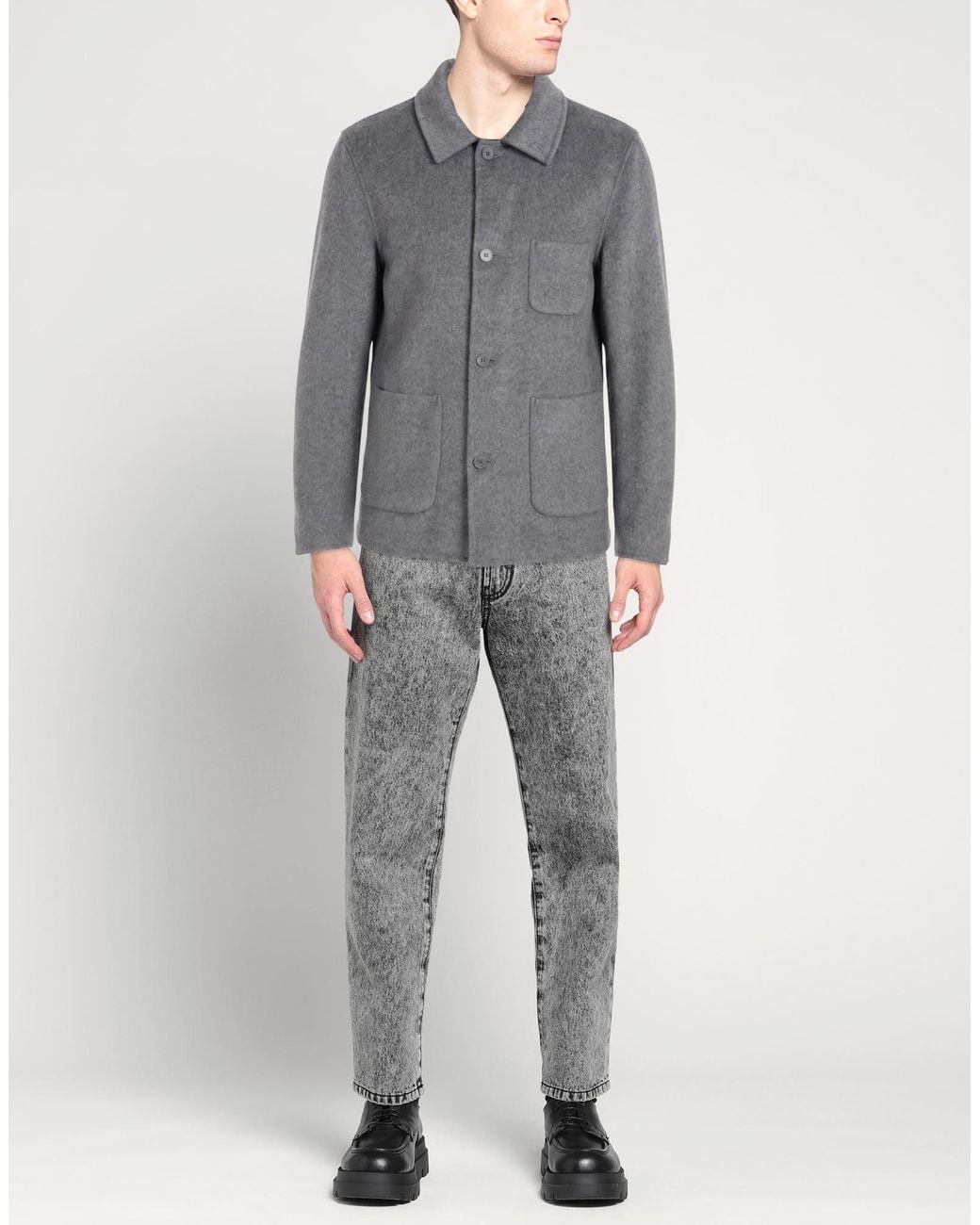 ADHOCONCEPT Gray Jacket for men