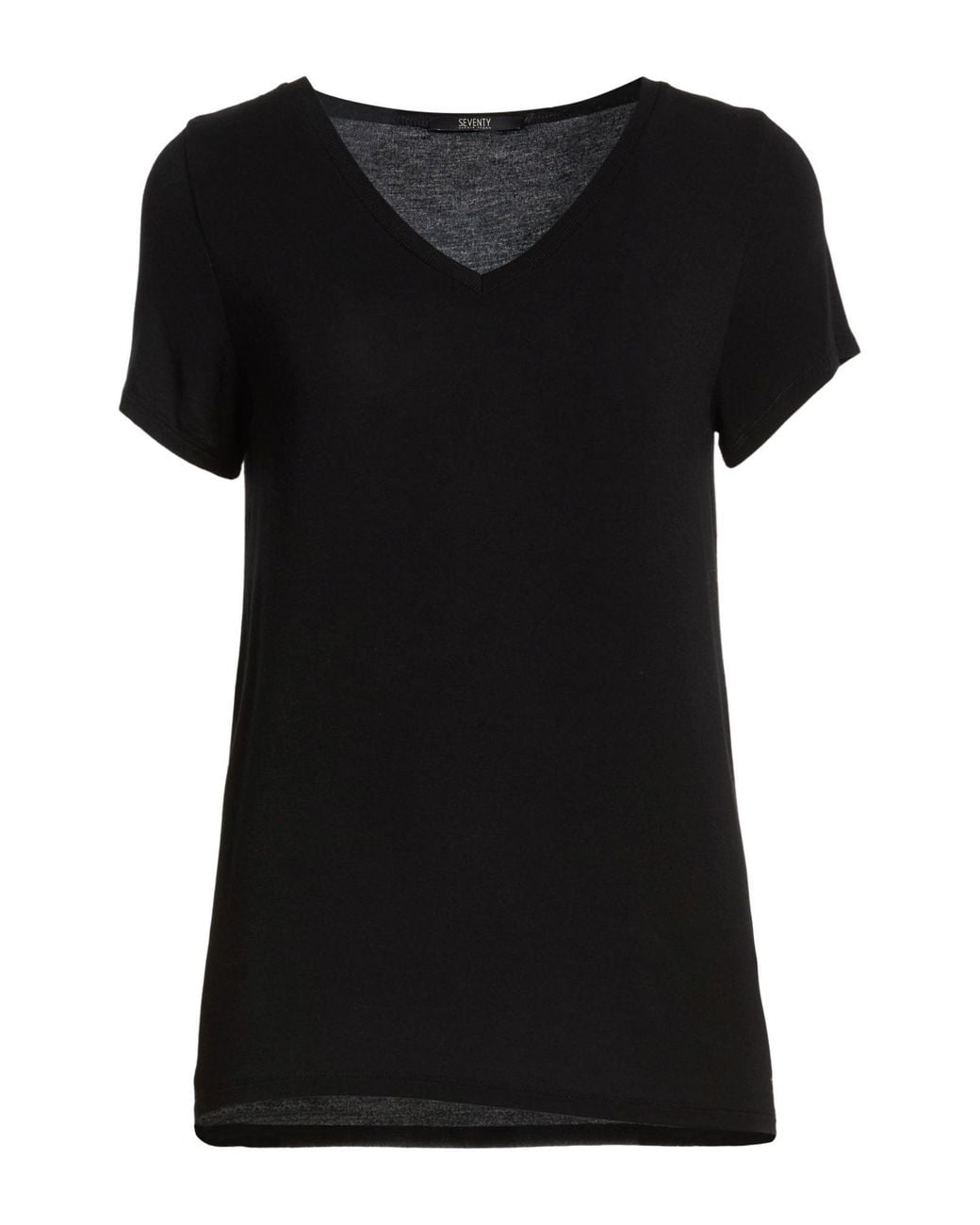 SEVENTY VENEZIA Black T-Shirt Viscose, Elastane