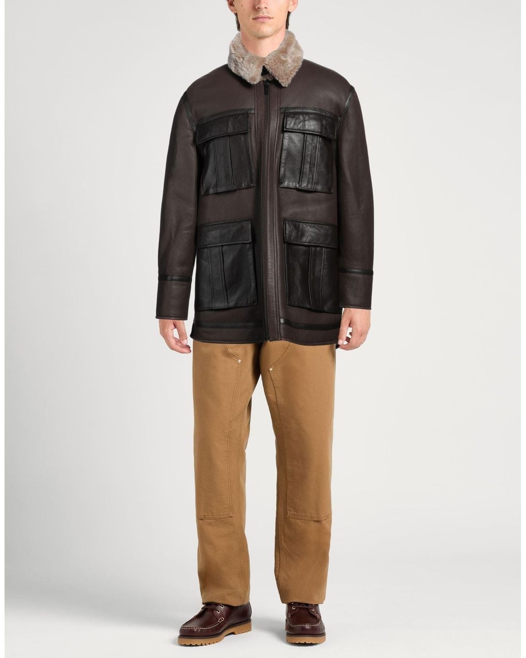 Dondup Black Jacket Shearling for men