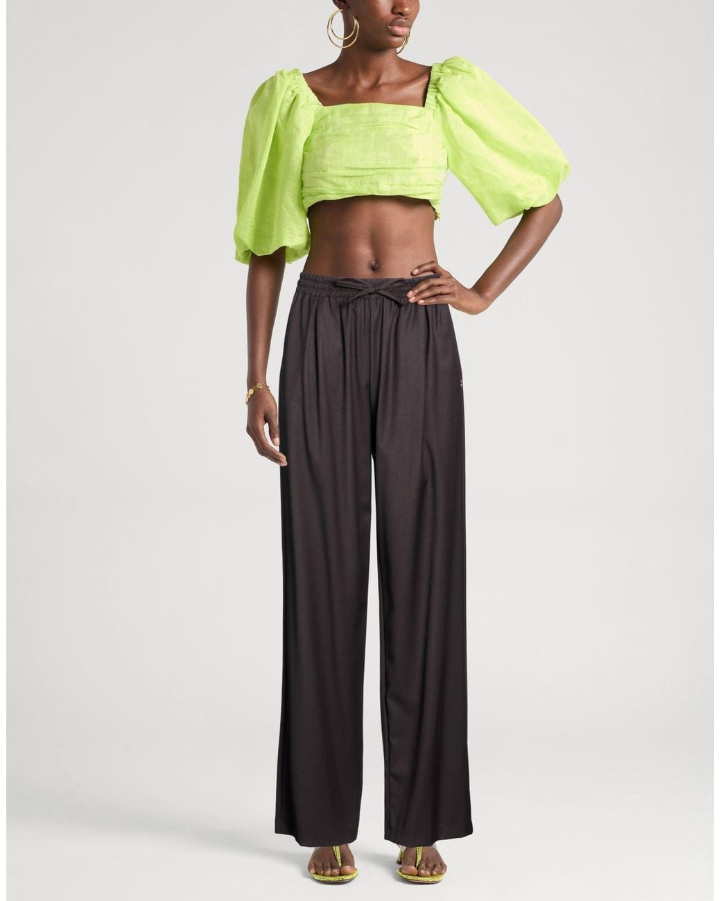hinnominate Gray Dark Pants Polyester, Viscose, Elastane