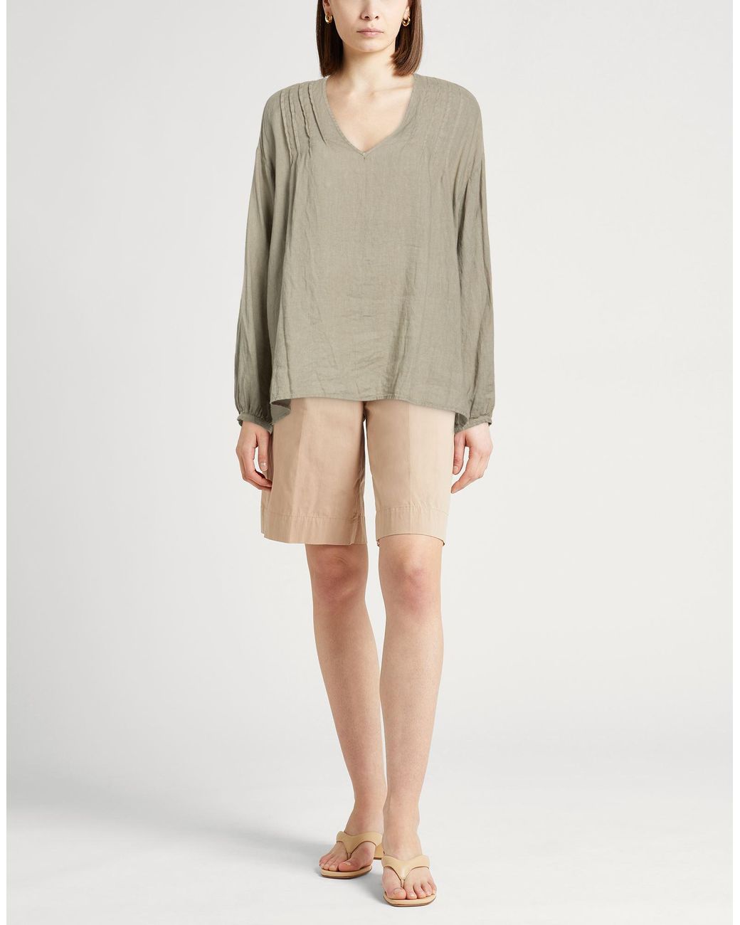Massimo Alba Natural Military Top Linen