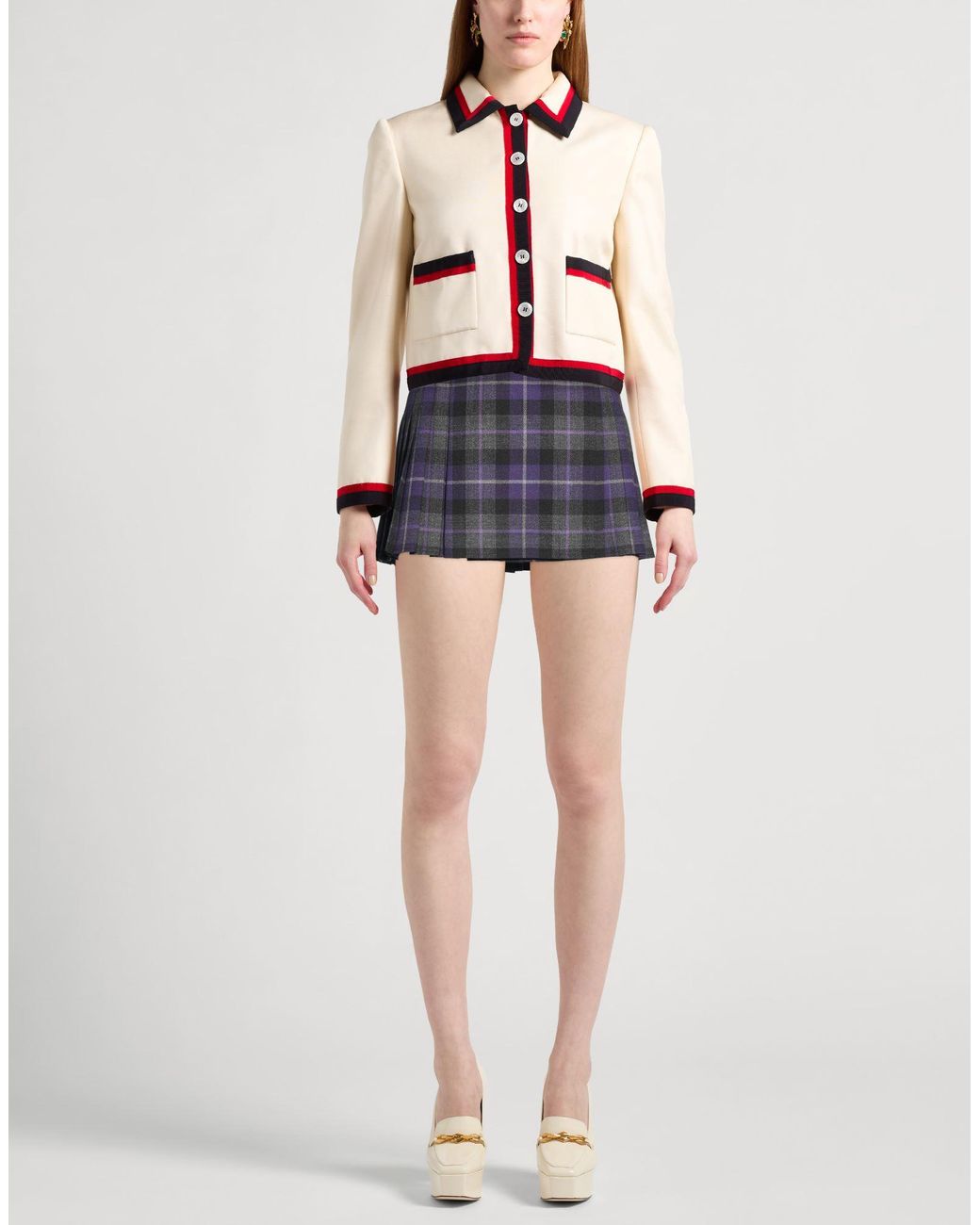 Dior Gray Mini Skirt Virgin Wool