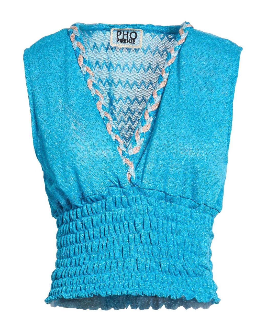 PHO® Firenze Blue Top Viscose, Polyester, Polyamide