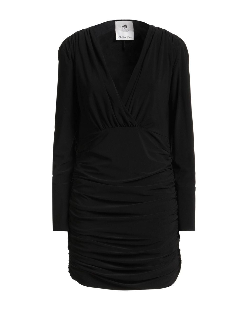 Compagnia Italiana Black Mini Dress Polyester, Elastane
