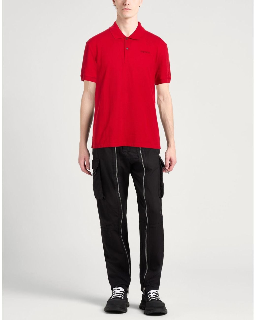 McQueen Red Polo Shirt Cotton for men