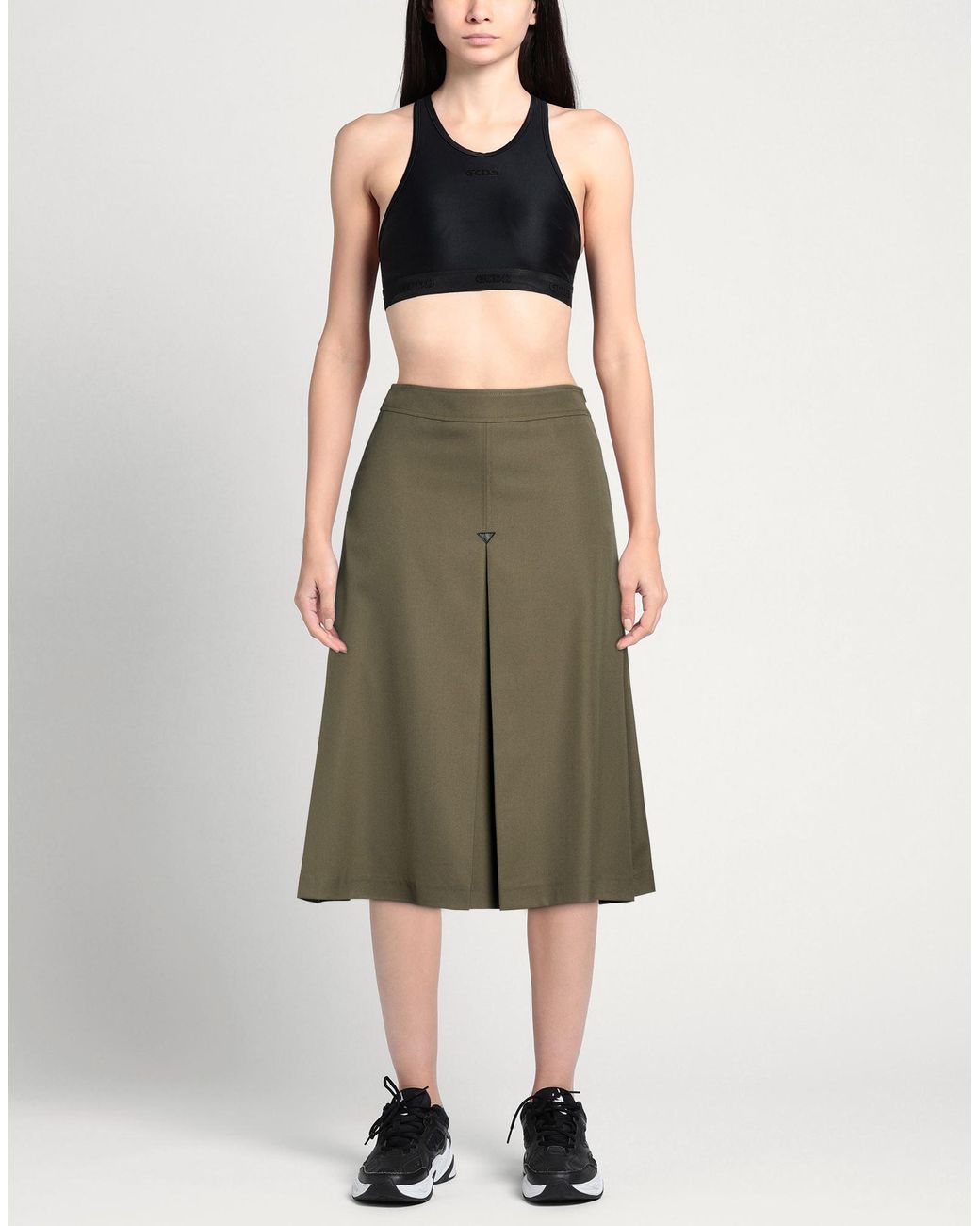 Department 5 Green Midi Skirt Polyester, Viscose