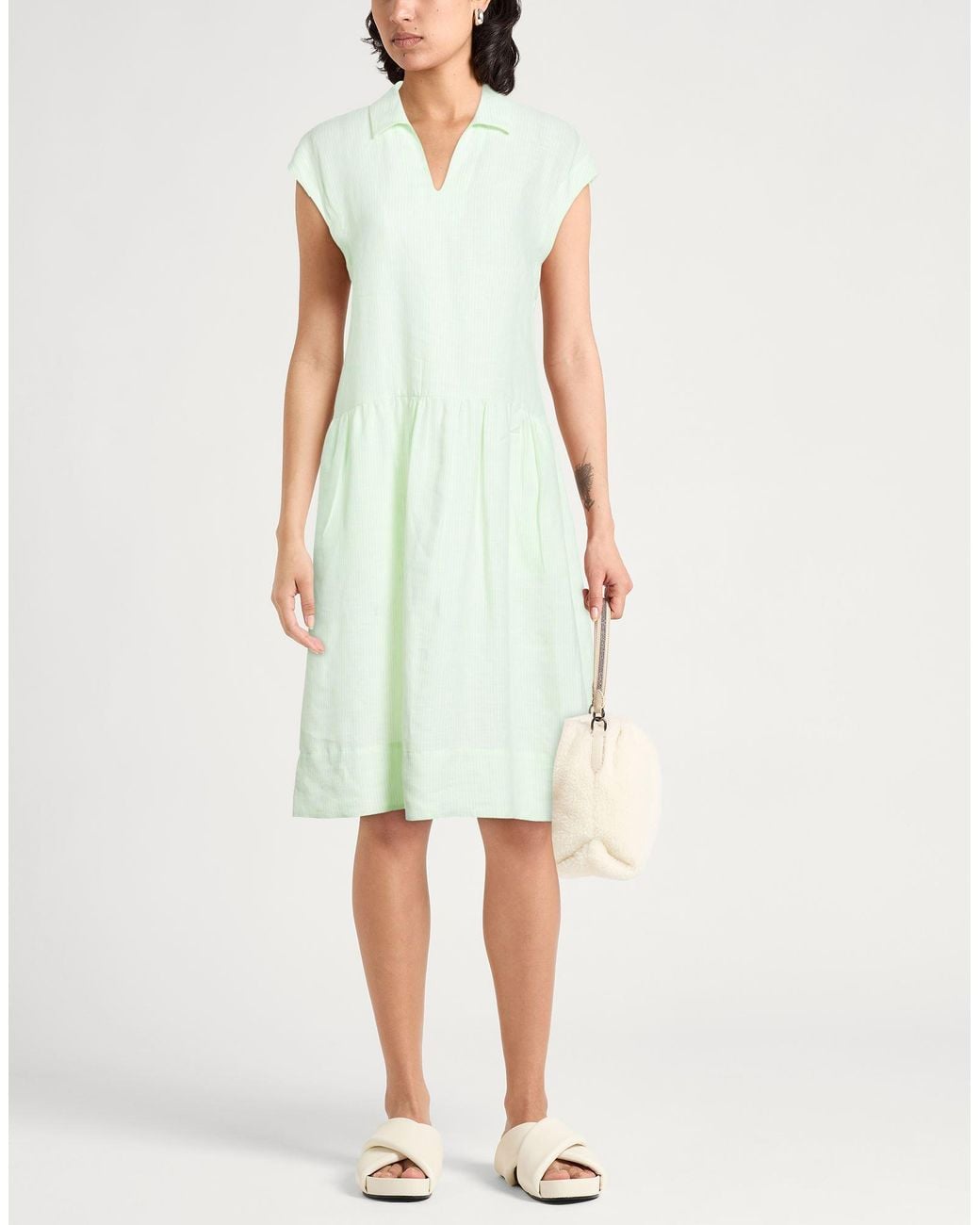 Peserico Green Light Midi Dress Linen