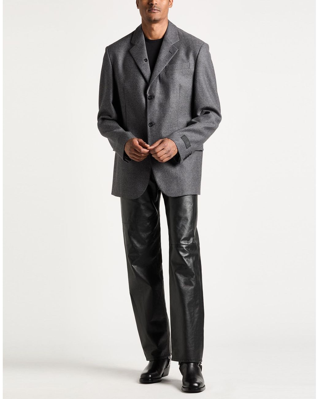 MM6 by Maison Margiela Black Charcoal Blazer Virgin Wool for men