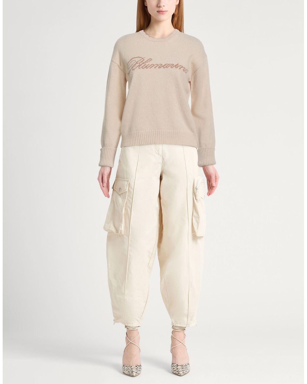 Blumarine Natural Sweater Wool, Cashmere