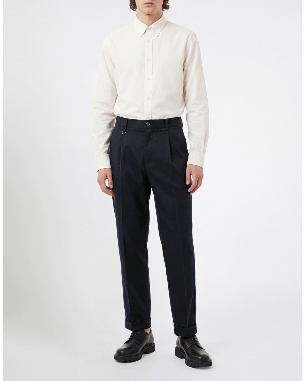 Paolo Pecora Blue Midnight Pants Lyocell, Cotton, Elastane for men