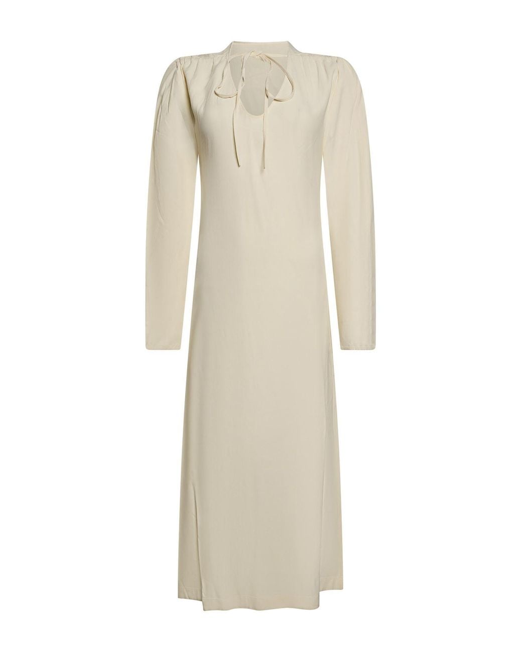 Erika Cavallini Semi Couture Natural Midi Dress Viscose, Acetate