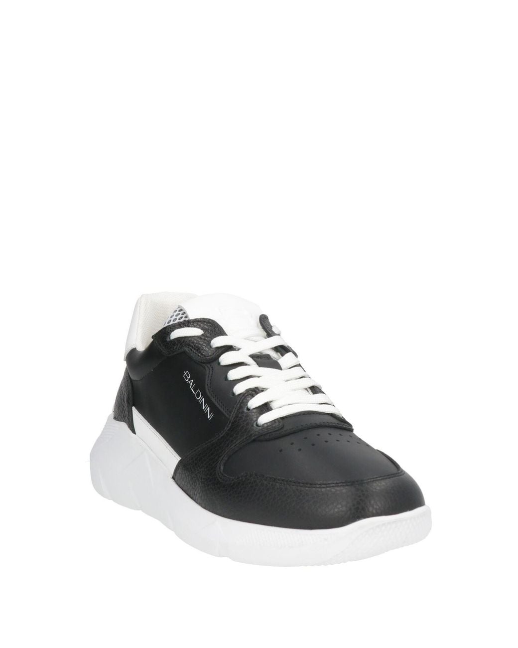 Baldinini Black Sneakers Leather, Calfskin, Textile Fibers for men