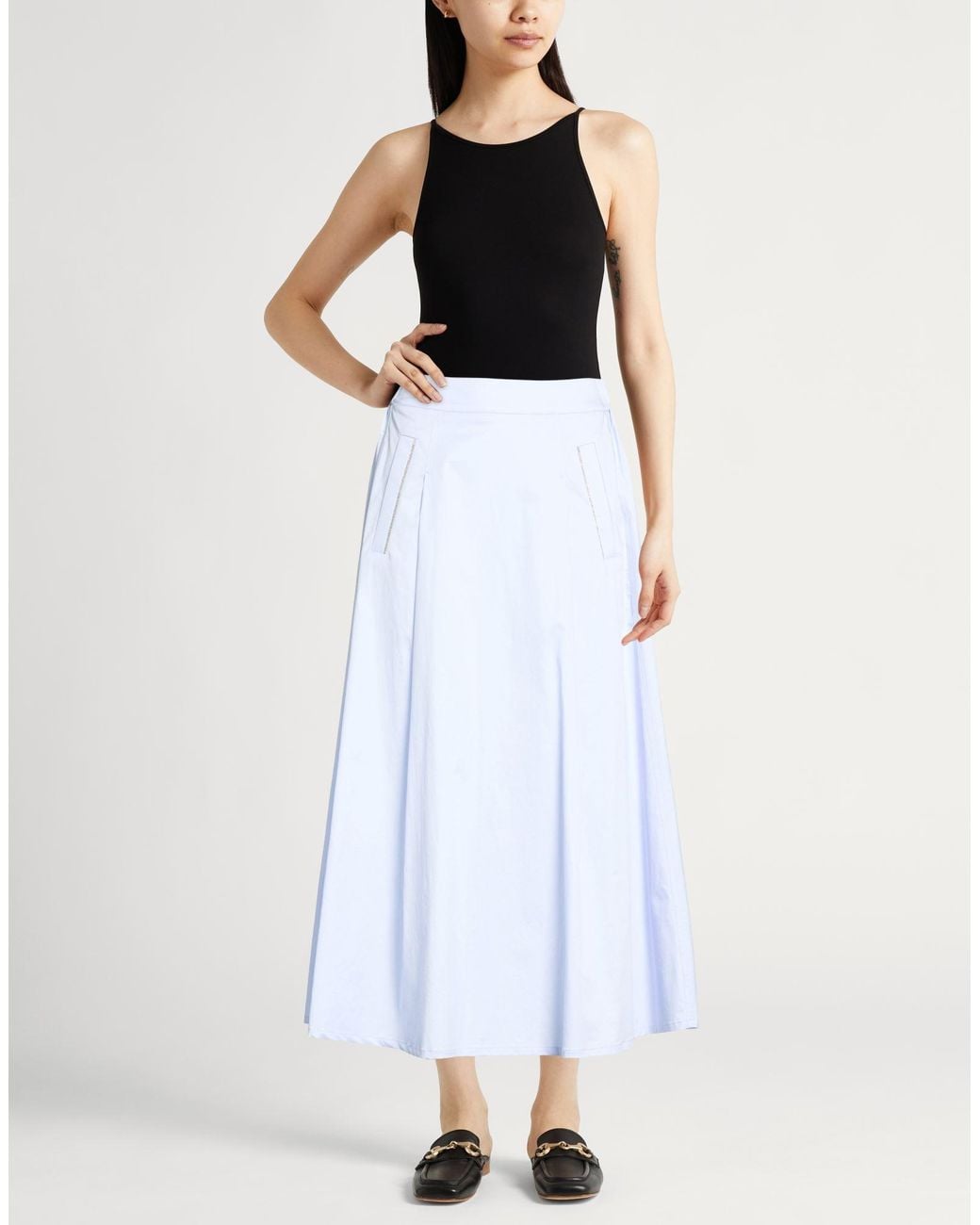 Peserico White Midi Skirt