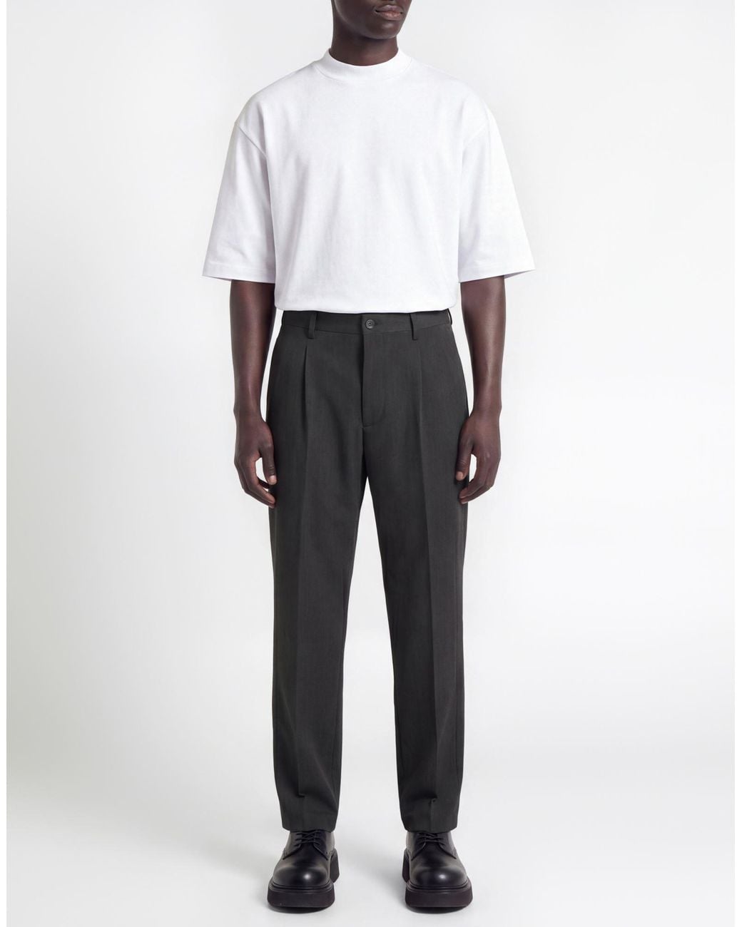 AT.P.CO Gray Charcoal Pants Polyester, Viscose, Elastane for men