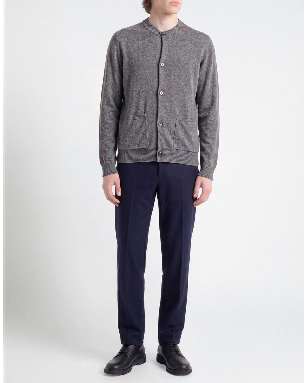 Alpha Studio Gray Cardigan Cashmere for men