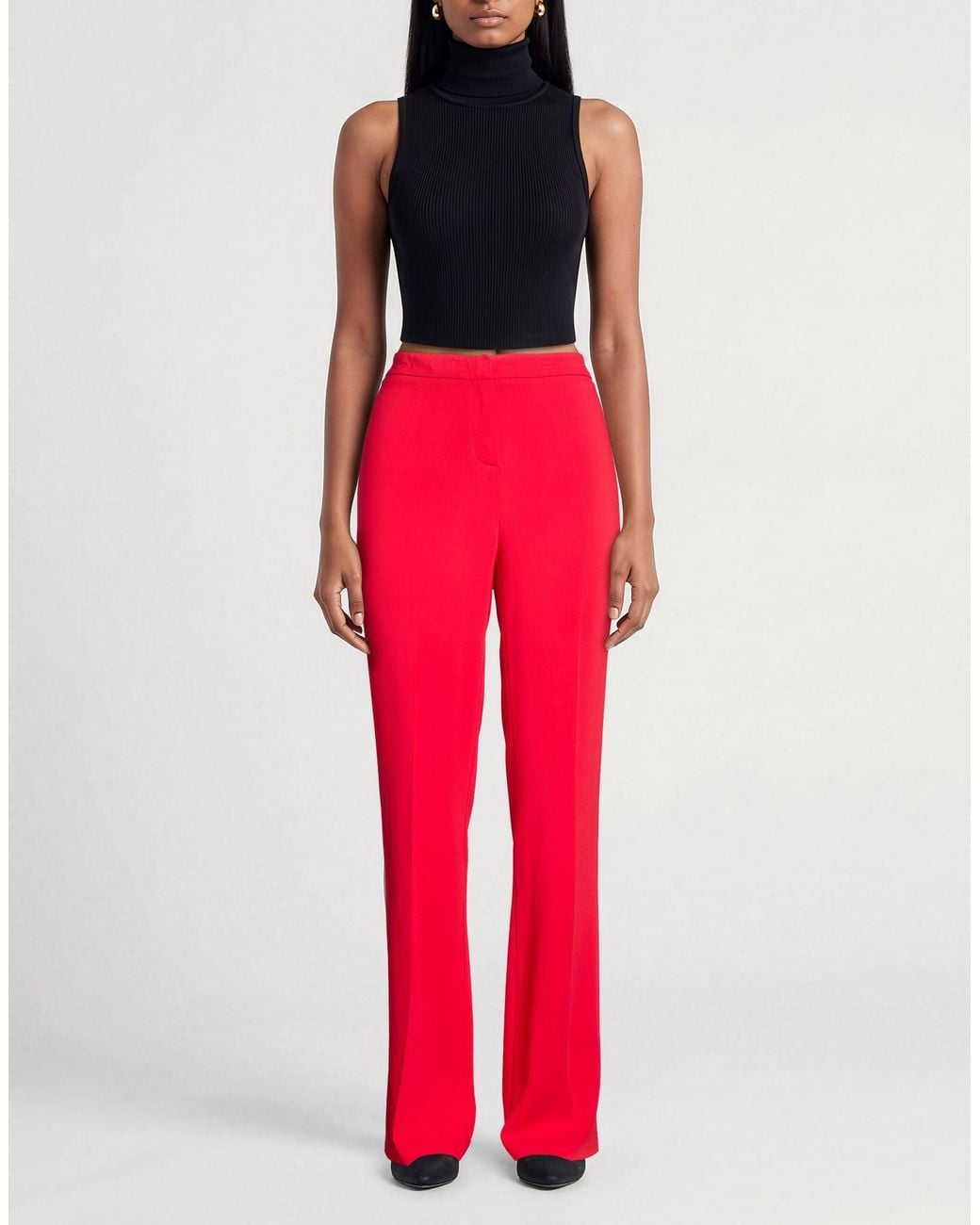 Pinko Red Pants Viscose, Elastane