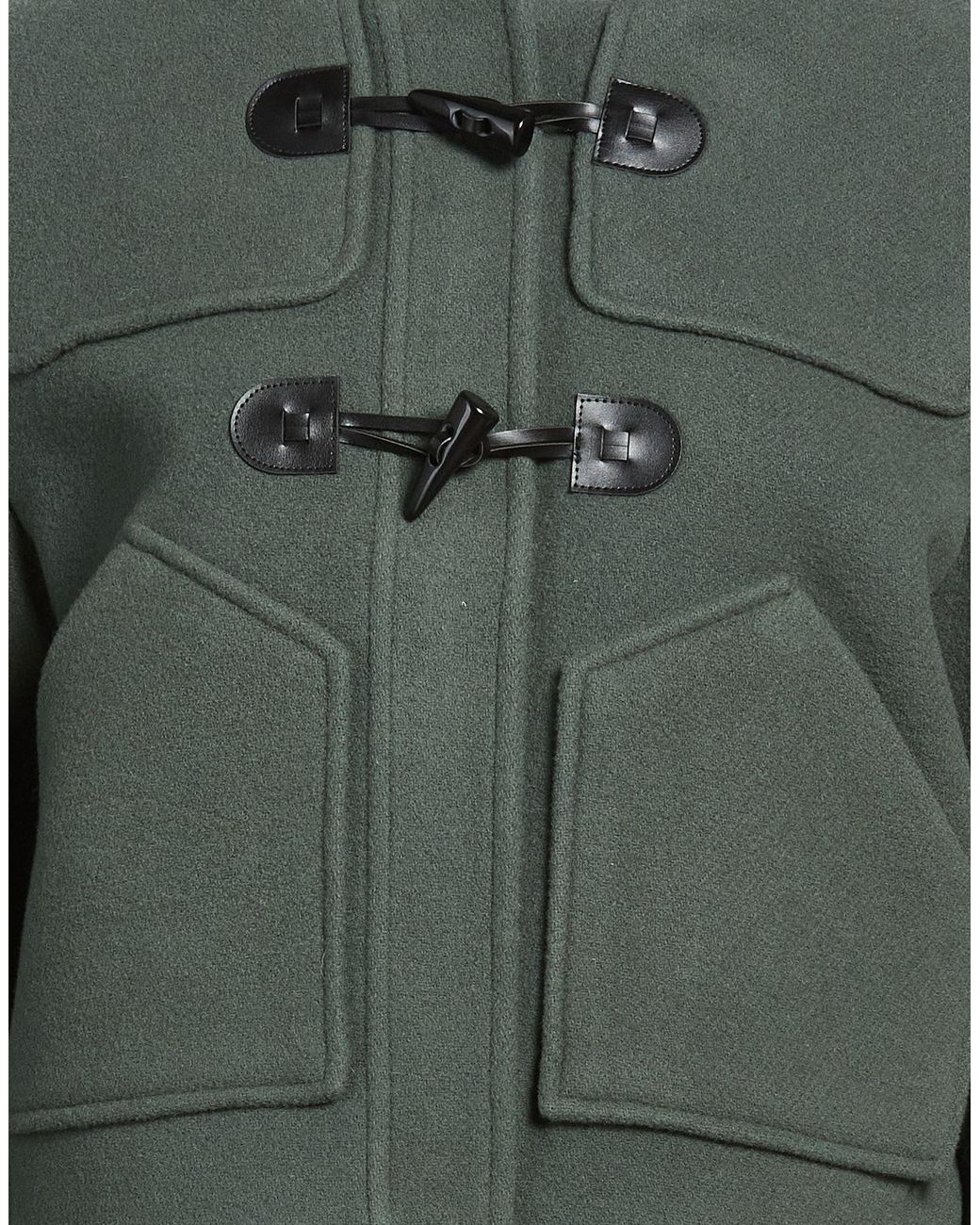 Ba&sh Green Coat Wool, Polyamide