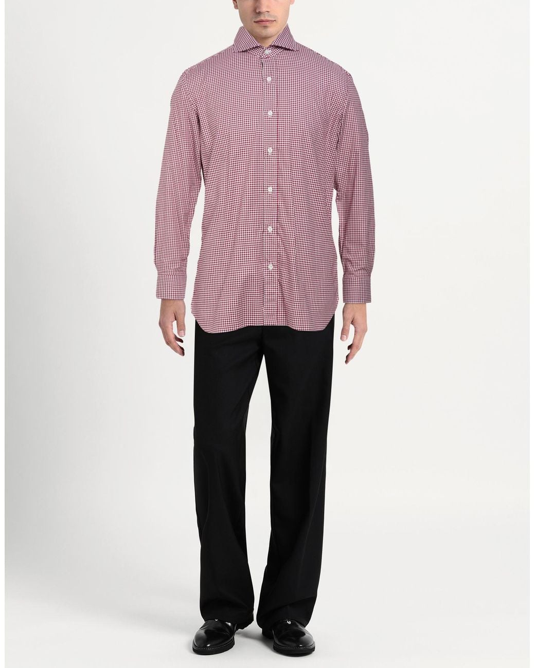 Luigi Borrelli Napoli Purple Shirt Cotton for men