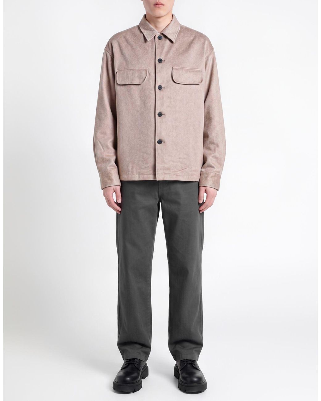 Kiton Natural Taupe Jacket Cashmere, Polyamide, Elastane for men