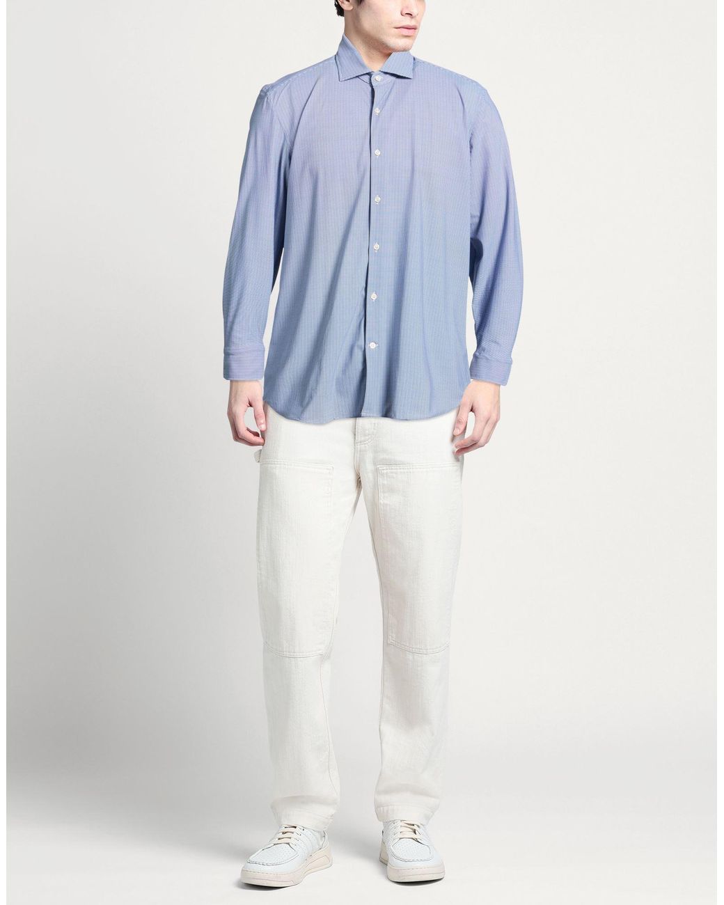 Ghirardelli Blue Shirt Polyamide, Elastane for men