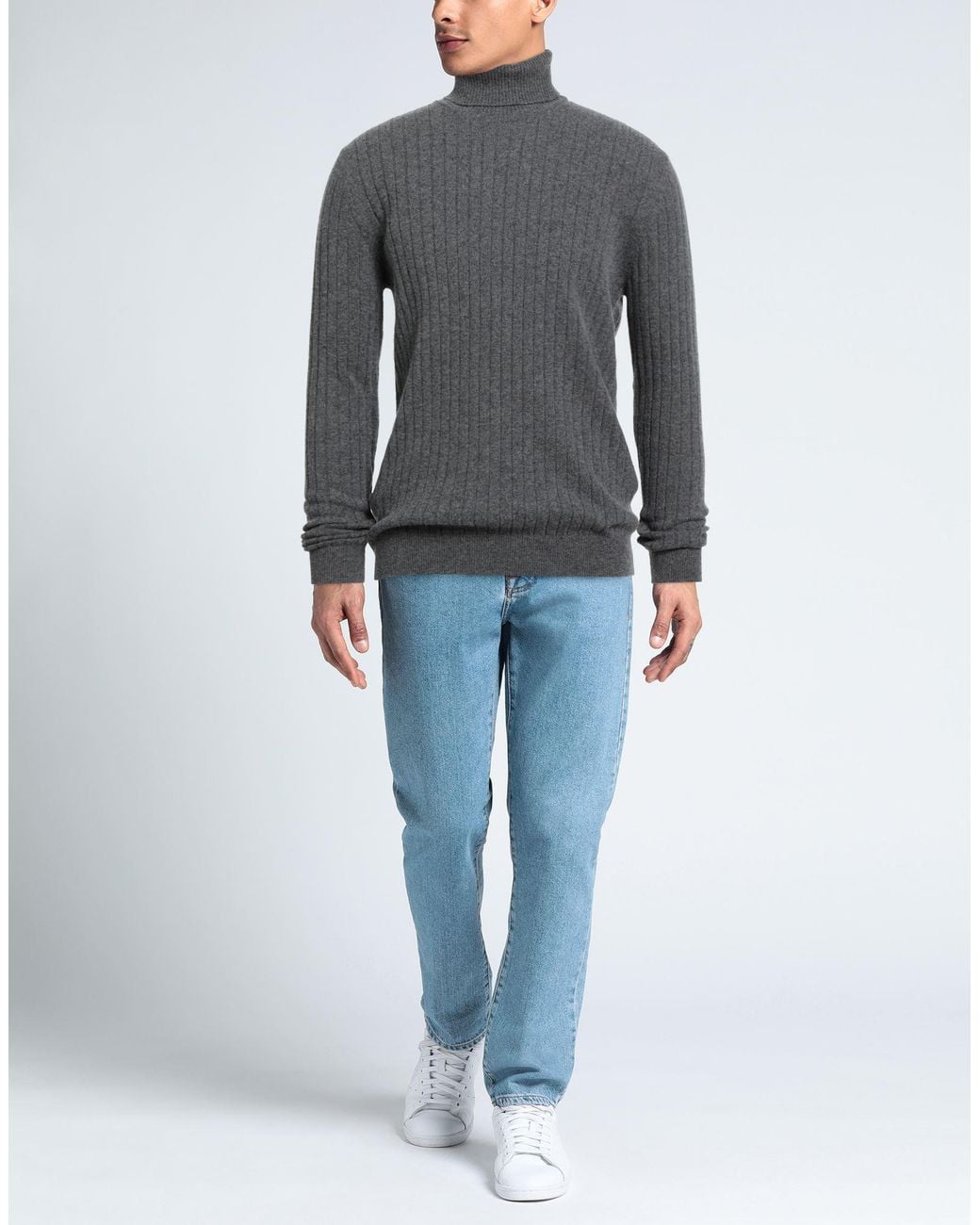 Jeordie's Gray Turtleneck Wool for men