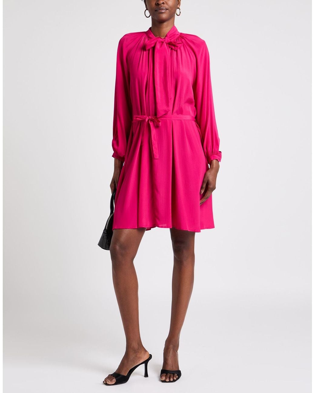 Suoli Pink Mini Dress Acetate, Silk