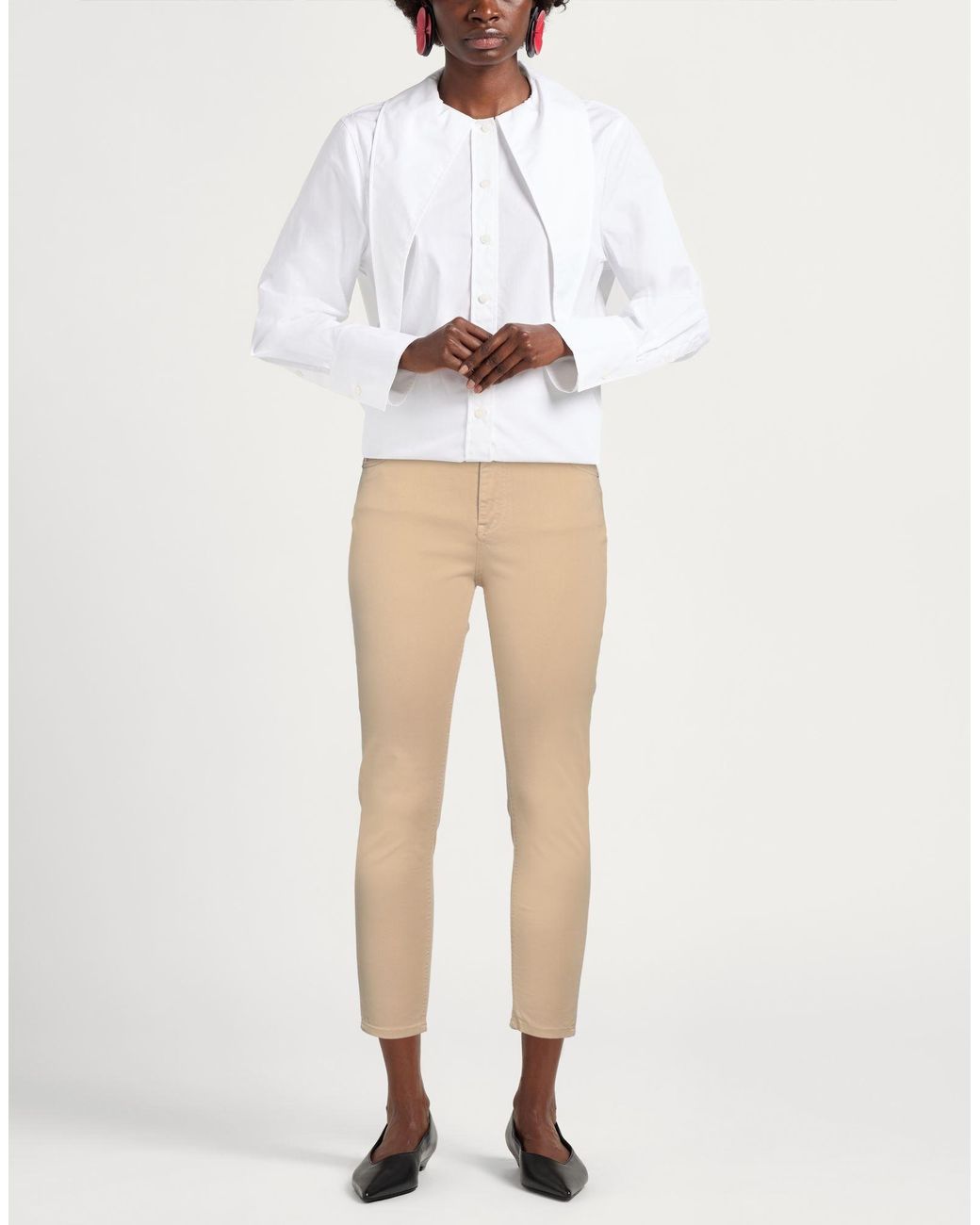 Semicouture Natural Pants Cotton, Elastane