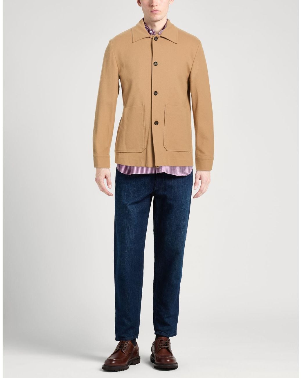 Paolo Pecora Natural Jacket Viscose, Polyamide, Elastane for men