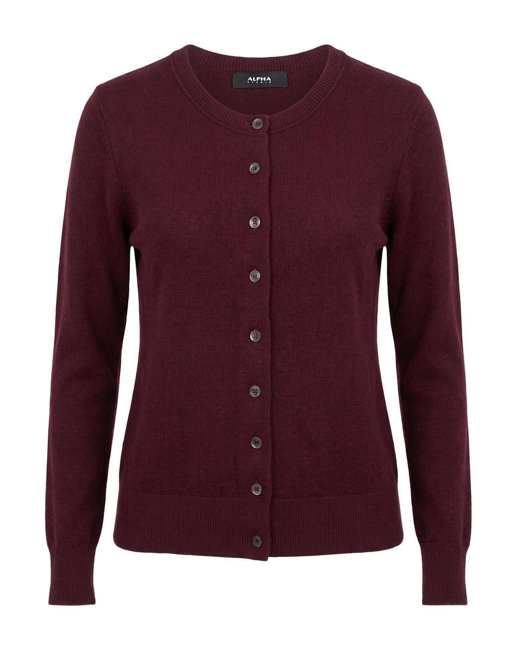 Alpha Studio Purple Burgundy Cardigan Geelong Wool