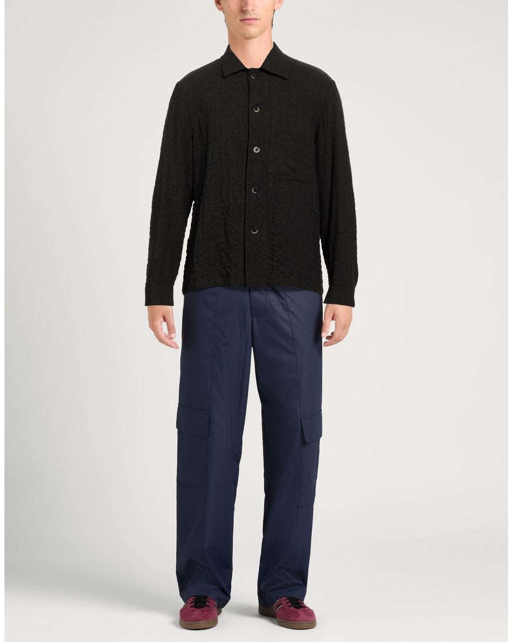 Barena Black Charcoal Shirt Viscose, Wool, Polyamide, Elastane, Polyester for men