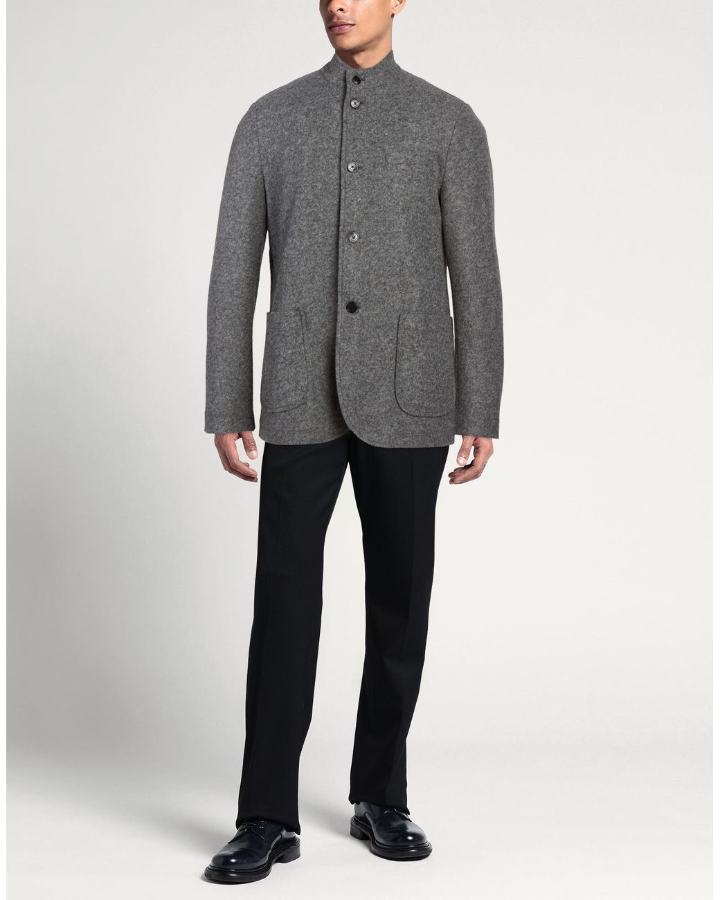 DISTRETTO 12 Gray Blazer Polyester, Virgin Wool for men