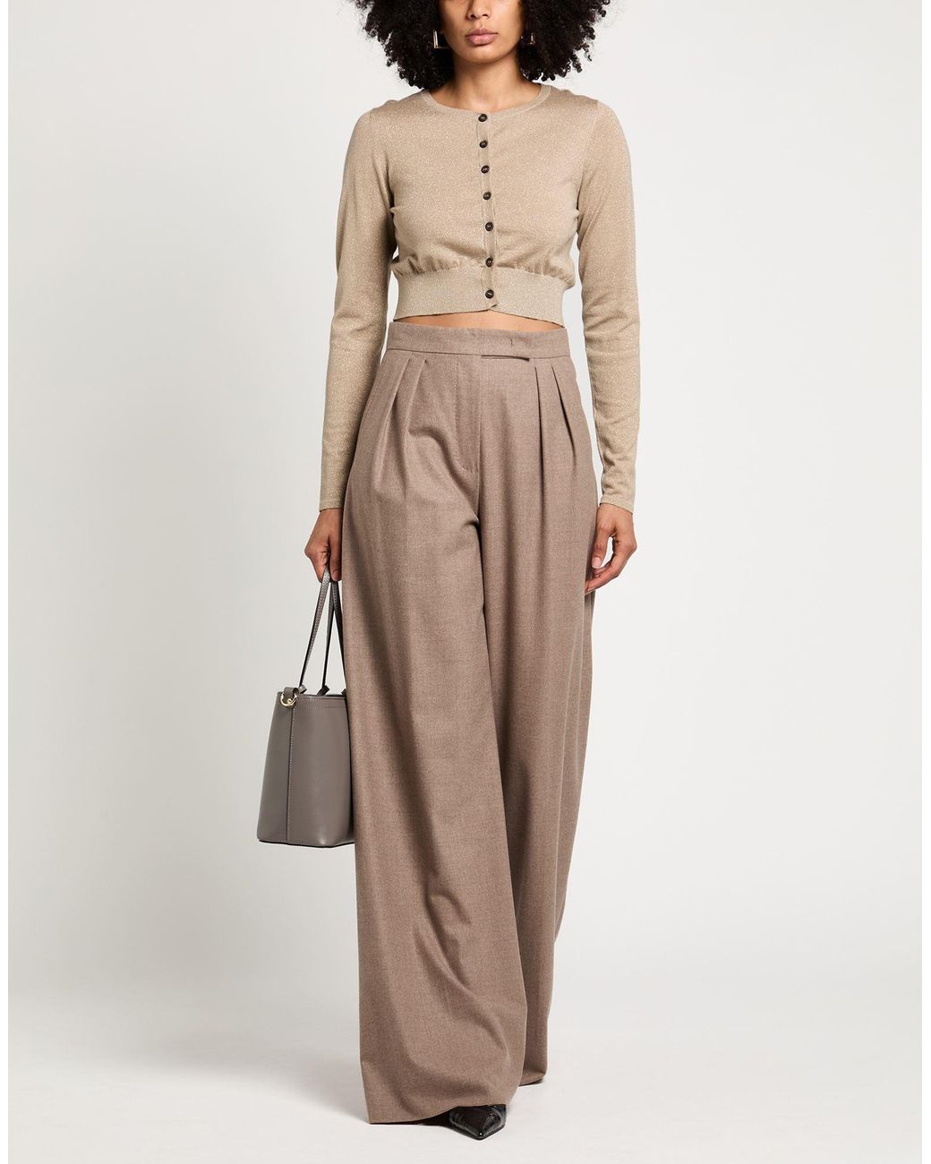 Brunello Cucinelli Natural Cardigan Cashmere, Silk, Polyamide, Metallic Polyester