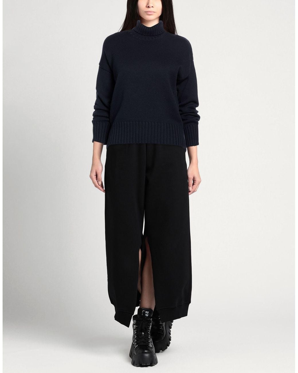 Aragona Blue Turtleneck Merino Wool