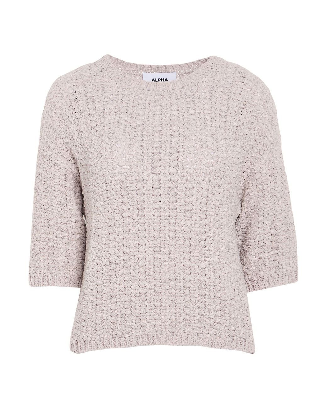 Alpha Studio Gray Taupe Sweater Cotton, Polyamide
