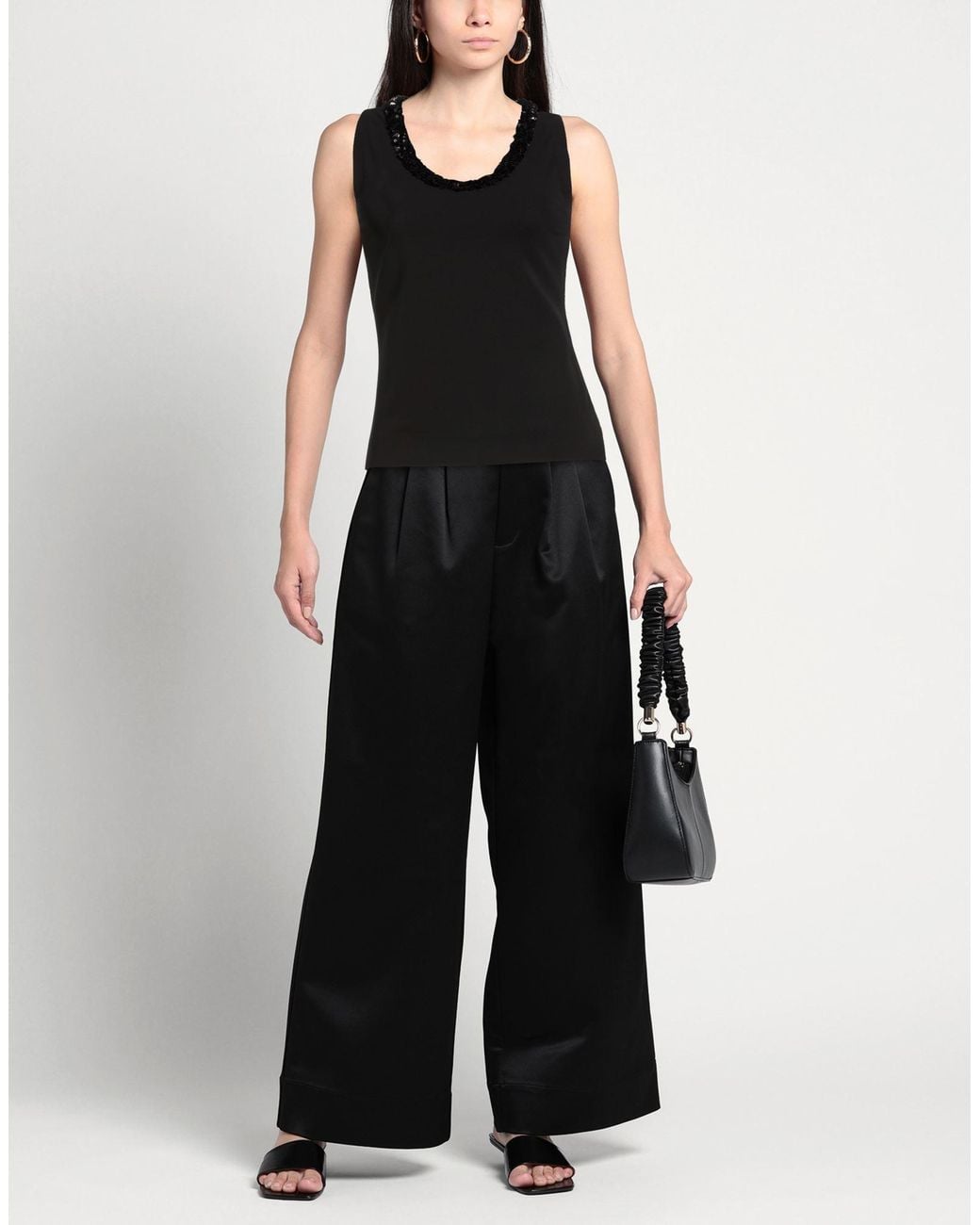 Jil Sander Black Top Viscose, Polyester, Elastane