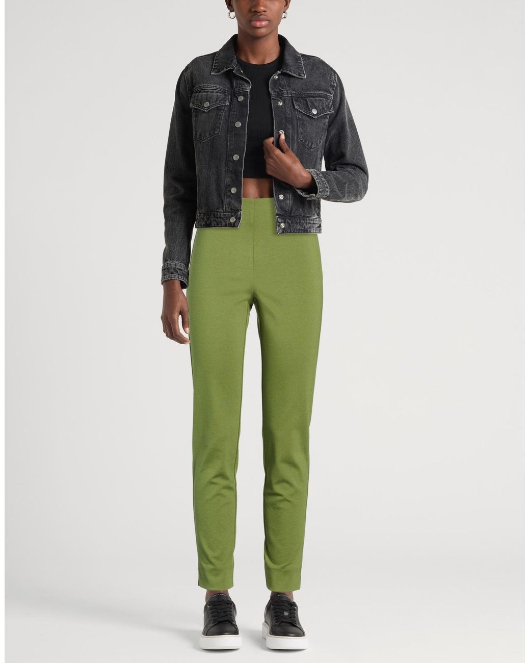Maliparmi Green Military Pants Viscose, Polyamide, Elastane