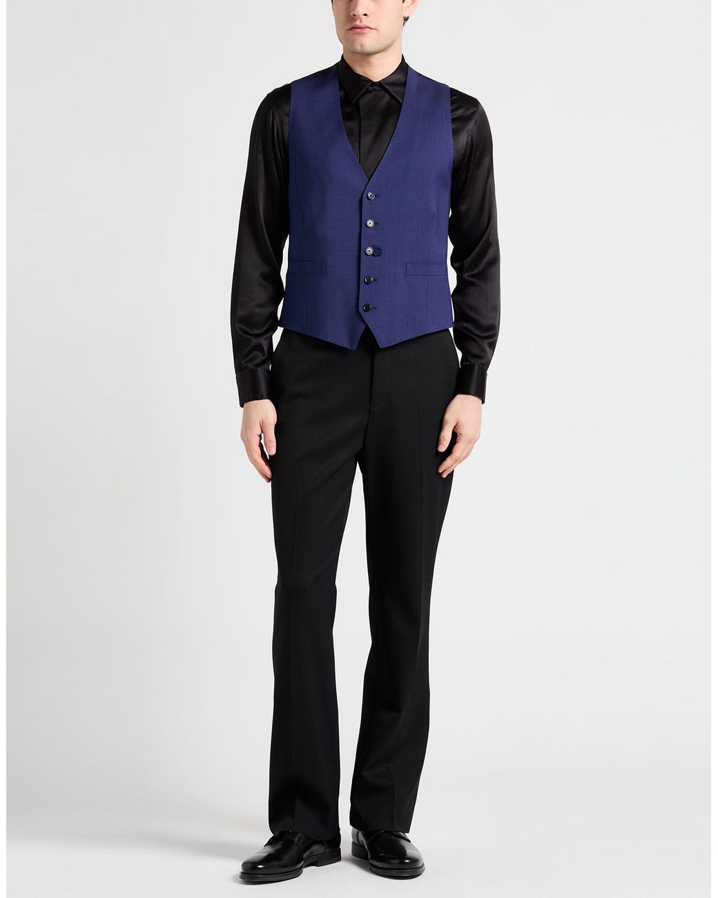 Lardini Blue Tailored Vest Wool for men