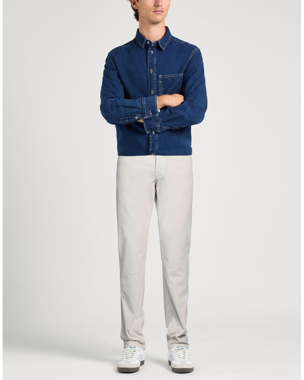 Jacob Cohen Gray Pants Cotton, Elastane for men