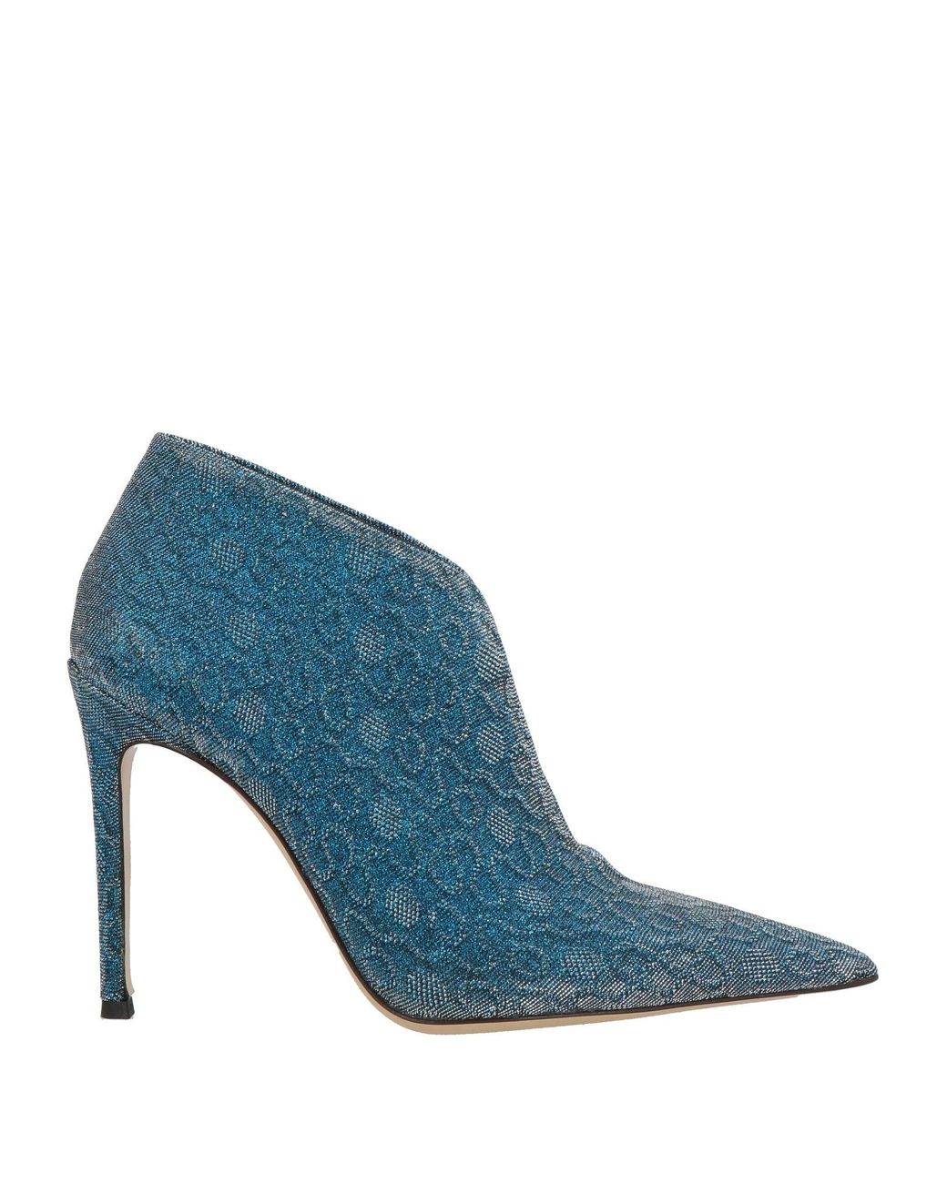 Luciano Padovan Blue Azure Ankle Boots Textile Fibers