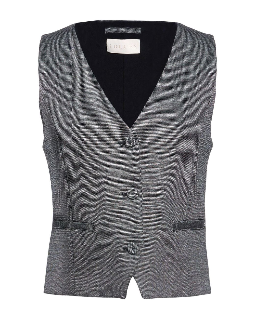 iBlues Gray Tailored Vest Viscose, Polyester, Elastane