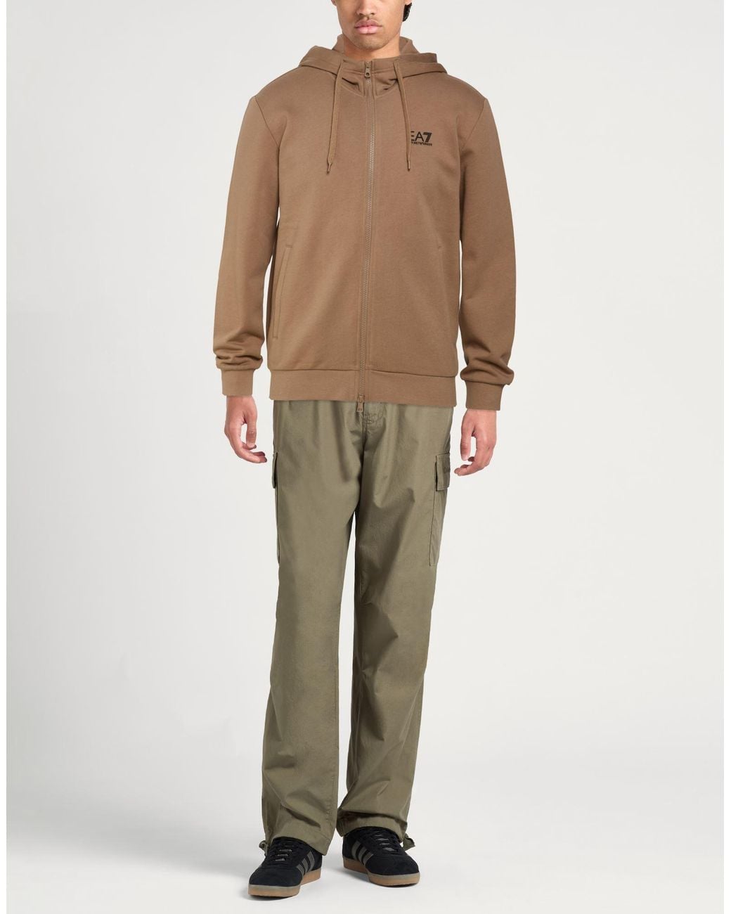 EA7 Brown Light Sweatshirt Cotton, Polyester for men