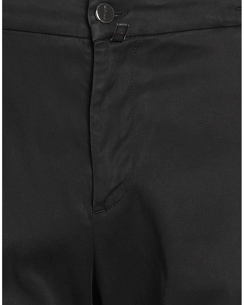 Kiton Black Pants Lycra, Cotton, Elastane for men