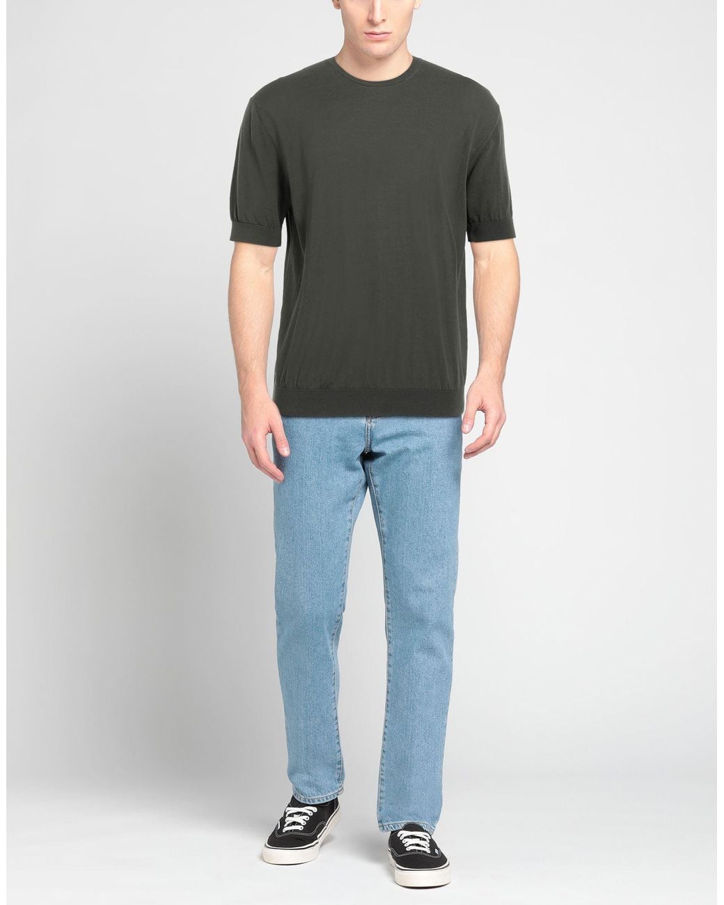 FILIPPO DE LAURENTIIS Green Military Sweater Cotton for men