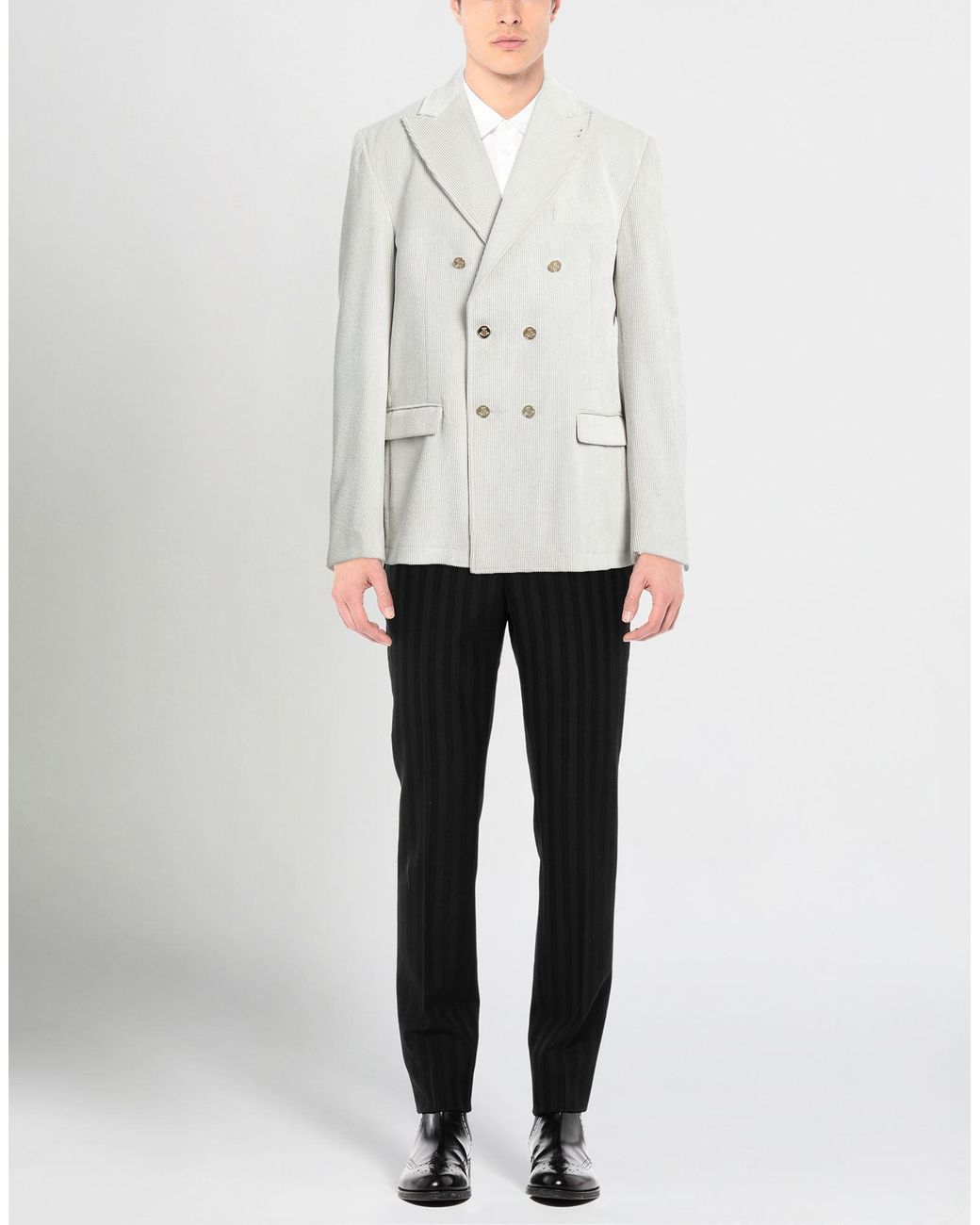 Daniele Alessandrini White Cream Blazer Polyester, Polyamide, Elastane for men