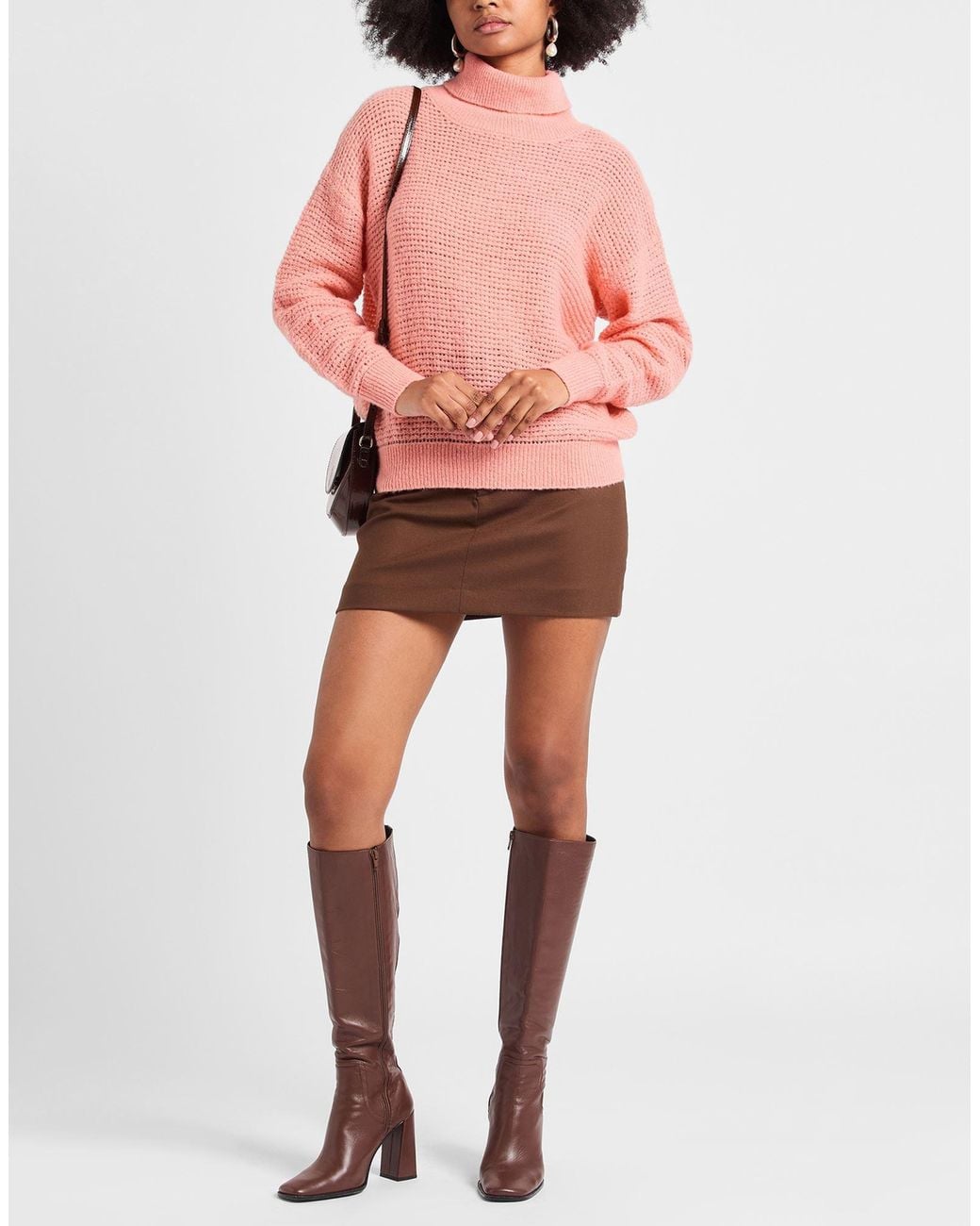 Peserico Pink Turtleneck Polyamide, Virgin Wool, Alpaca Wool, Polyester