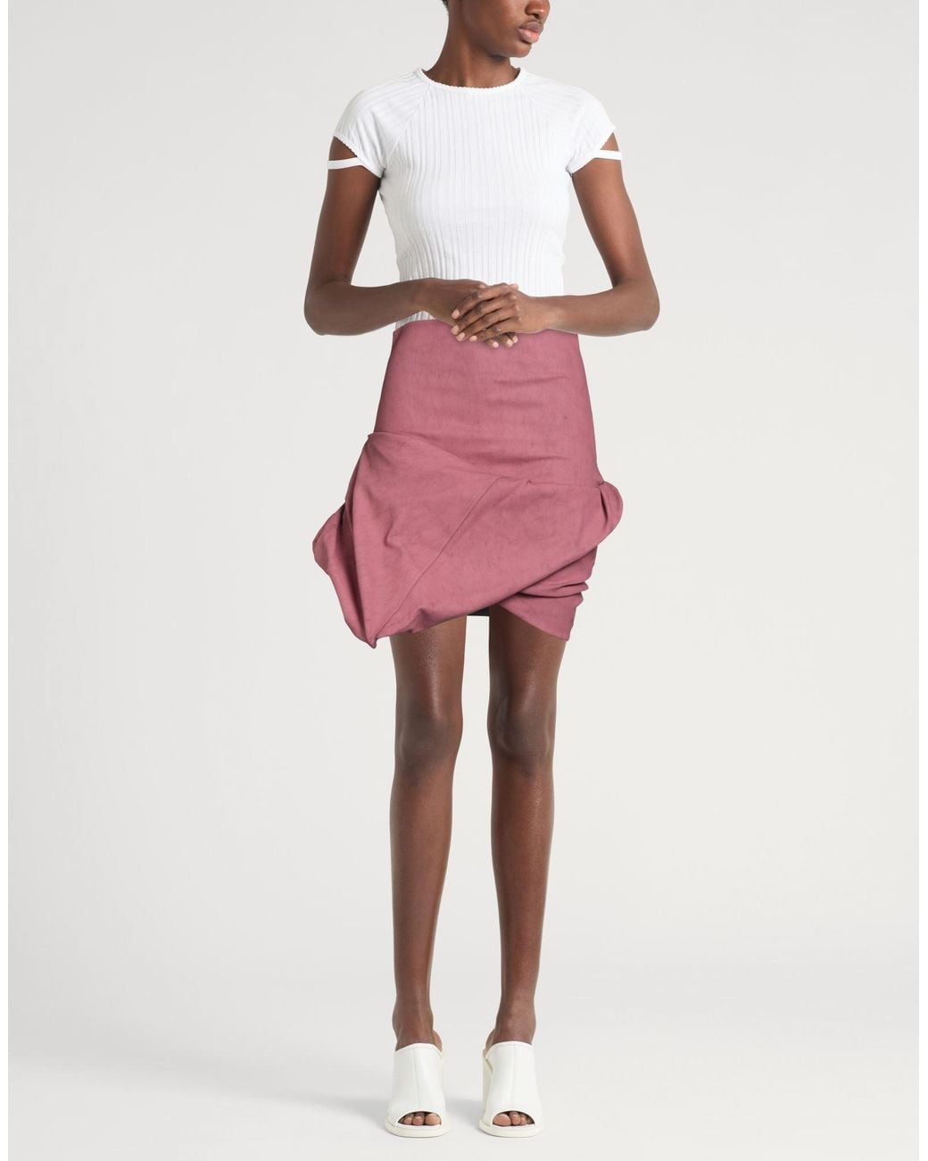 Rick Owens Pink Denim Skirt