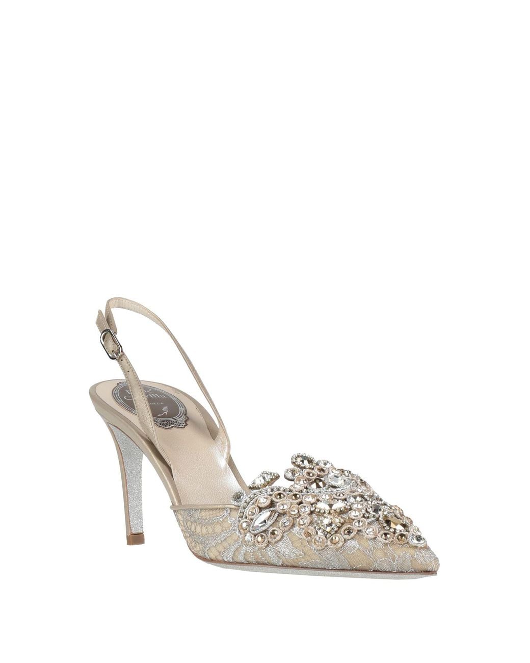 Rene Caovilla Metallic Pumps Textile Fibers, Leather